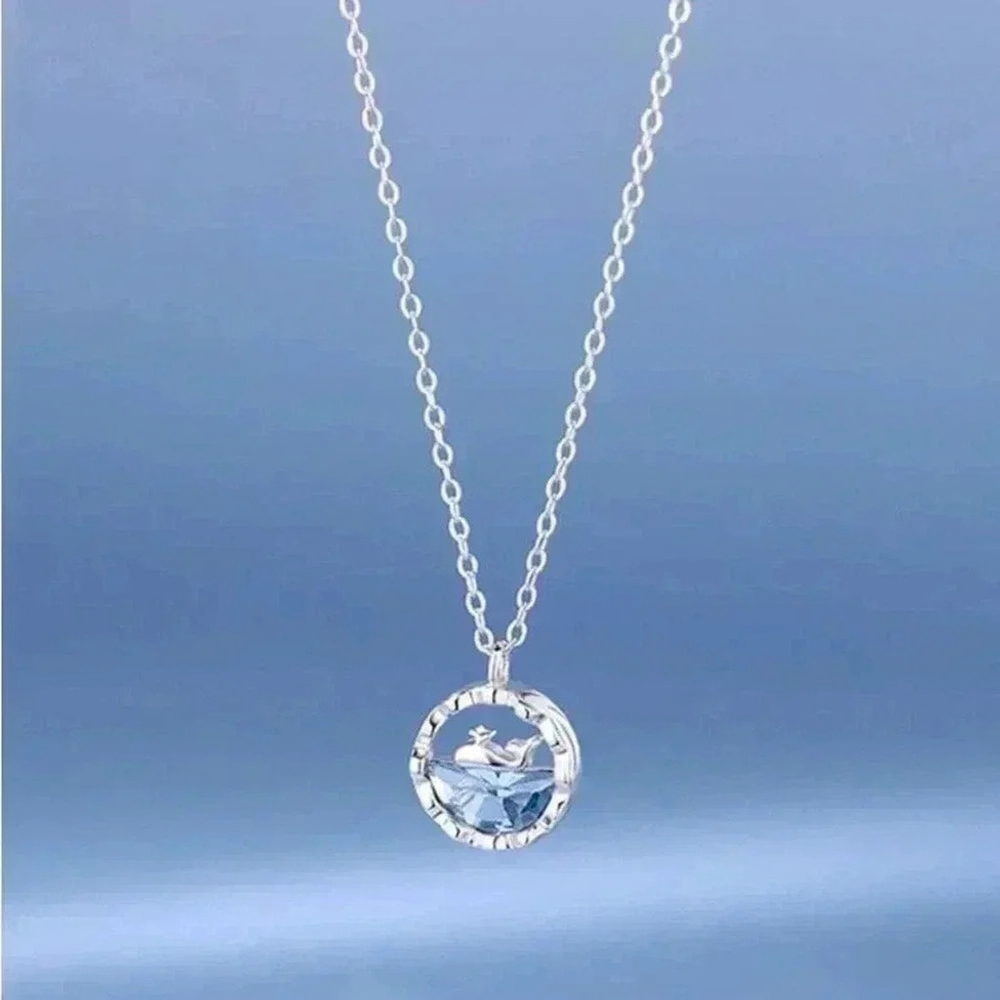 ⚠️Clearance Silver Small Whale Pendant Necklace - Picture 2 of 8